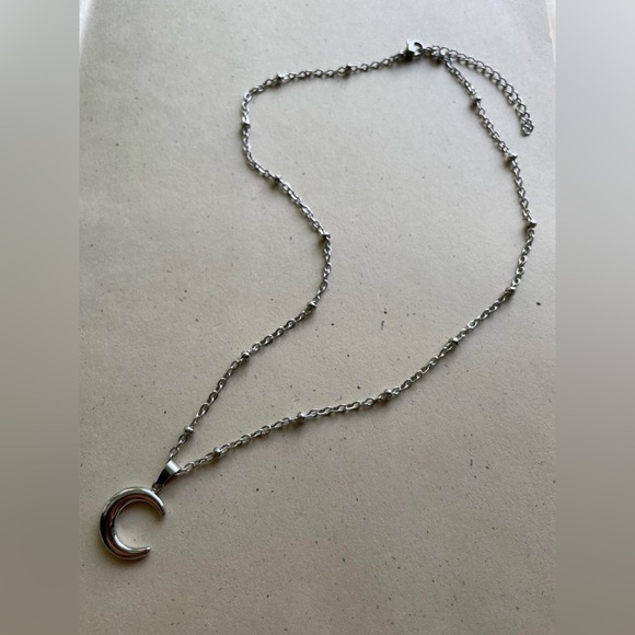 Silver Moon Pendant Necklace - Picture 2 of 5